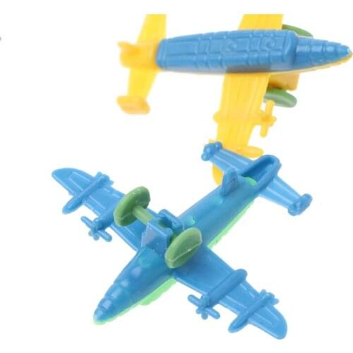 10 Pcs Mini Plastic Bomber Plane Fighter Aircraft Model Toy Military Gifts Kids BX0D