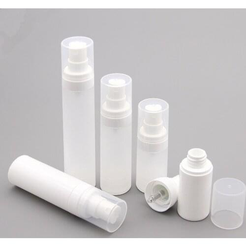 100pcs 15/30/50ml Plastic Travel Bottle Refillable Bottle Transparent Airless Pump Perfume Vacuum Spray Bottle