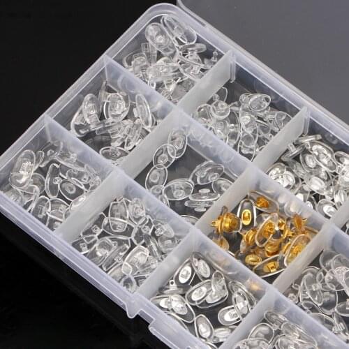 150 Pairs Silicone Eyeglass Sunglasses Spectacles Screw On Nose Pads Repair Tool