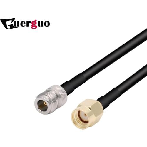 2pcs RG58 Cable N Type Female to RP SMA Male Plug RF Adapter Coaxial Pigtail Extension cable Cord Jumper 1M 2M 5M 10M