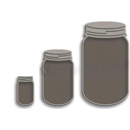 3pcs/Set Big Jam Jars Metal Cutting Dies Scrapbook Dariy Decoration Stencil Embossing Template DIY Greeting Card Maker Albums
