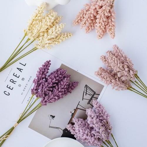 6 Pcs/lot Nordic Japanese 30cm Grain Tassel Artificial Flower Garden Home Deco Wedding Photography Material Rice Seeds Plants