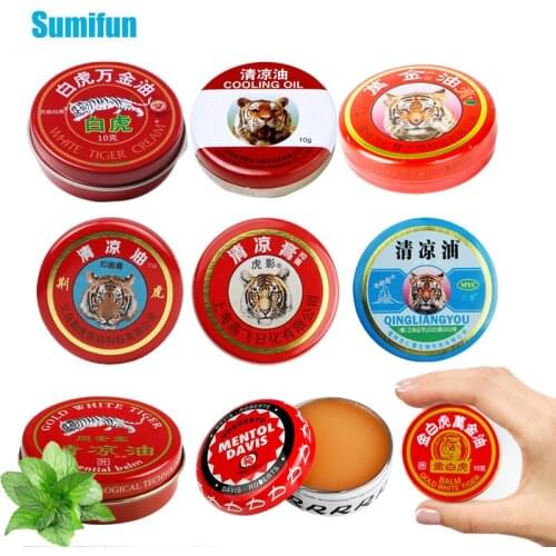 9Types Tiger Balm Cooling Oil Mint Cream Relieve Headache Dizziness Heatstroke Mosquito Bites Anti Itching Body Massage Plaster