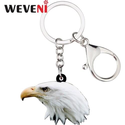 WEVENI Acrylic Eagle Hawk Bird Key Chains Keychains Holder Unique Animal Jewelry For Women Girls Bag Car Wallet Charms Gift 2019