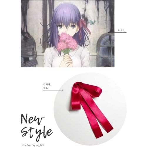 Anime Fate/stay night Matou Sakura Bowknot Hair Clip headband Cosplay Men Women Student Barrettes Hair Accessories Xmas Gifts