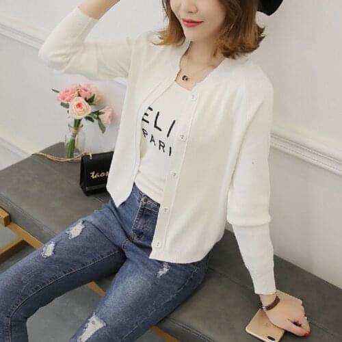 Bomber Casaco Early Spring Girl With A Shawl Cardigan Knitting Coat Han Edition Wind Loose Long-sleeved Sweater College Joker