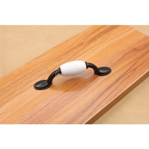 Black and White Ceramic Cabinet Handles Alloy Handles for Cabinets