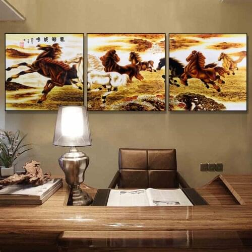 Horse To Success Living Room Decorative Painting Sofa TV Background Wall Painting Office Study Art Painting Relief Painting