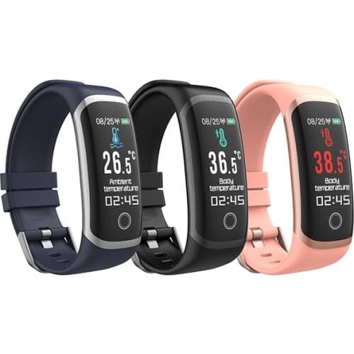 T4 fitness bracelet Temperature monitoring Heart Rate Monitor smar twatch Waterproof smart bracelet pedometer For IOS Android