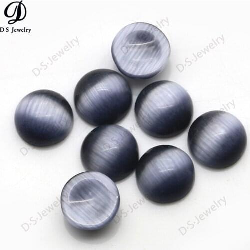 Good Quality Factory Price Round Shape Polishing Synthetic Cat Eye Gems fashion Cat Eye Stone 6.5mm Bead Stone Necklace And R