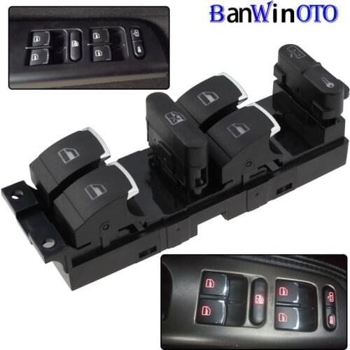 Chrome Master Window Controller Switch For VW Jetta Golf GTI MK4 Passat B5 Driver Side 3BD959857 3BD 959 857 1998-2005 Banwinoto