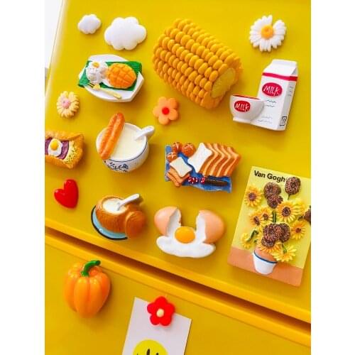 Imitation Food 3d Creative Kitchen Fridge Magnets Decoration Accessories Simulation Foods Cute Refrigerator Magnetic Stickers