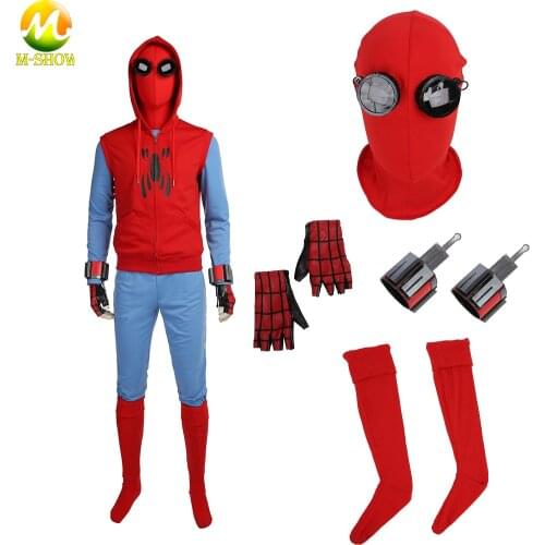 Superhero The Spider Homecoming Cosplay Peter Parker Costume Spider Home Made Suit Halloween Outfit or Men Any Size