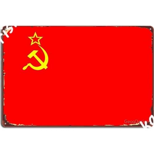 Ussr Soviet Union Flag Flag Red Army Russia Metal Signs Cinema Living Room pub Garage Vintage Poster Tin sign Posters