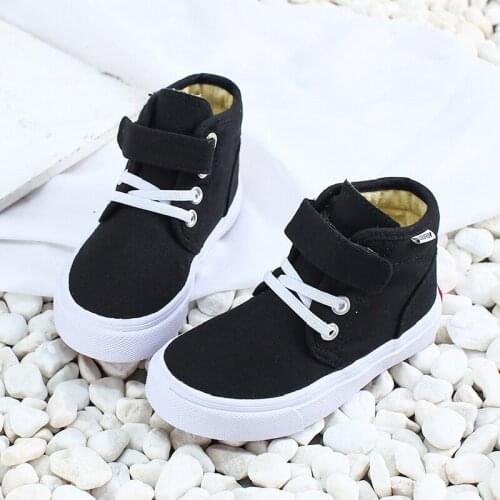 New kids Shoes Soft Boys School Students Sports Sneakers Girls Black Lattice Casual Sneakers for Children Shoes High Base Shoes