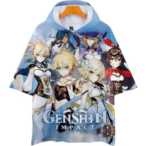 2021 Hot Game Genshin Impact Print Women Men 3D T-shirts Harajuku Summer Fashion Short Sleeve Streetwear Pullovers T-shirt