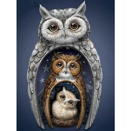 Hot 5D DIY diamond painting cute owl diamond embroidery cartoon diamond cross stitch picture resin artist home decoration gift