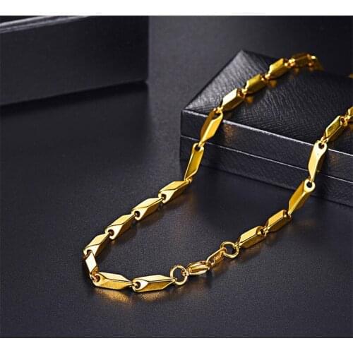 Mens necklaces stainless steel long necklaces black for man hip hop rock gold necklace chain jewelry for neck fashion wholesale