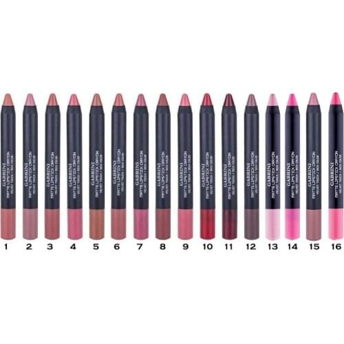 GABRİNİ Matte Lipstick Crayon- 16 ADET EŞSİZ RENKLİ SET