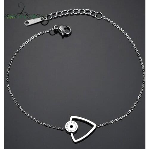 Nextvance Stainless Steel Hollow Triangle Bracelet Korean Number Round Charm Bracelets for women Dropshipping