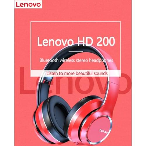 New Lenovo HD200 Bluetooth Earphone Over-ear Foldable Computer Wireless Headphones Noise Cancellation HIFI Stereo Gaming Headset