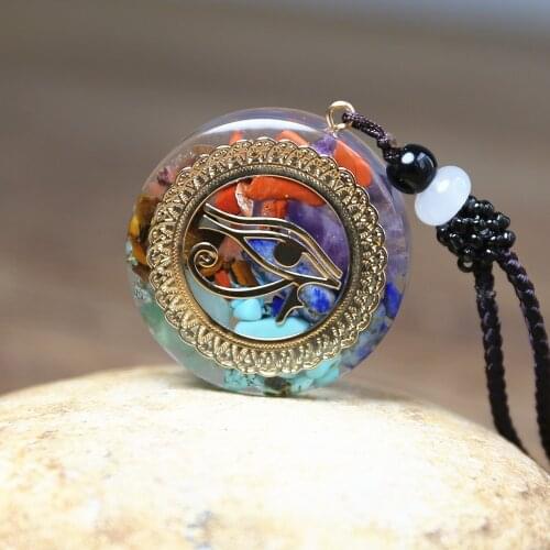 7 Chakra Orgonite Pendant Necklace Meditation Jewelry Reiki Healing Yoga Chakra Energy Orgone Necklace Lucky Gift