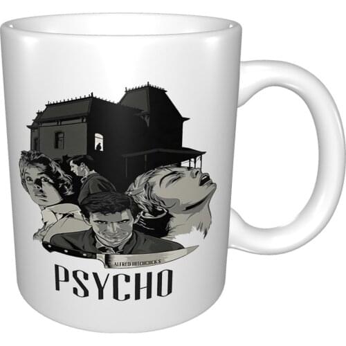 Psycho Movie Poster Alfred Hitchcock Case White Mug Coffee Cup Coffee Mug Beer Glass Large Tea Cup
