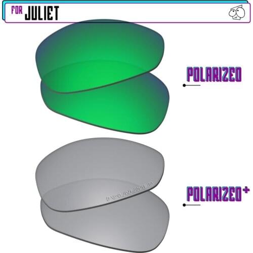 EZReplace Polarized Replacement Lenses for - Oakley Juliet Sunglasses - SilverP Plus-Green P