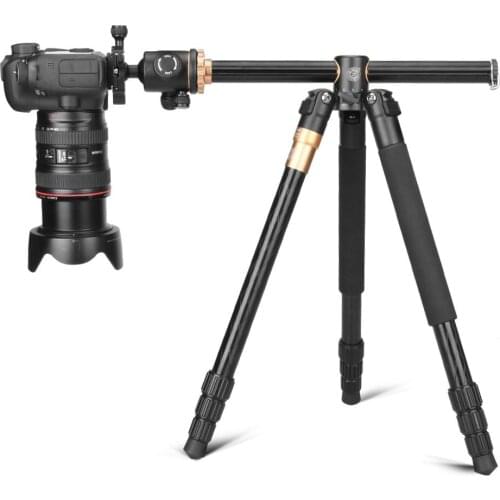 Q999H Horizontal Arm Camera Tripod 61" Professional Portable Lightweight Compact DSLR Tripods with Ball Head For Travel and Work