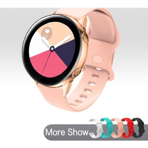 20mm Watchband For Galaxy Active 2 40mm 44mm Sport Watch Band Silicone Wrist Strap For Huawei Watch 2 Amazfit Bip GTR Bracelet