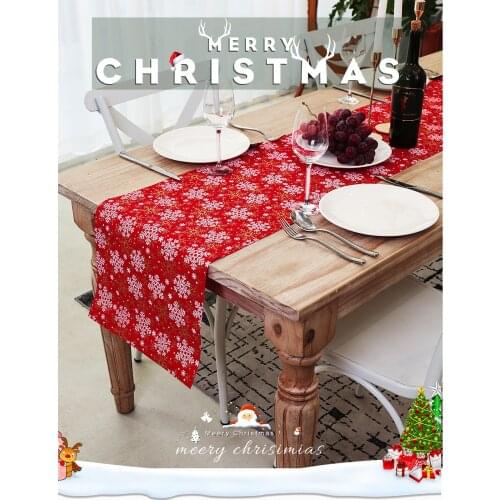 Christmas Table Runner Fashion Fabric Christmas Table Desktop Decorative Tablecloth Christmas Ornament 2021 New New Years Gift