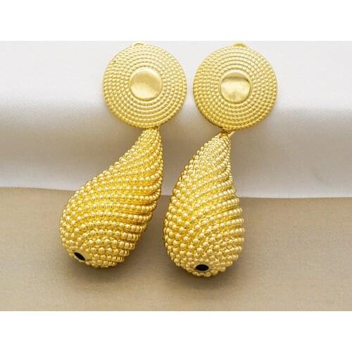 Big Copper African Drop Dangle Earrings for Women Statement Gold Metal Earrings Trendy Fashion Jewelry