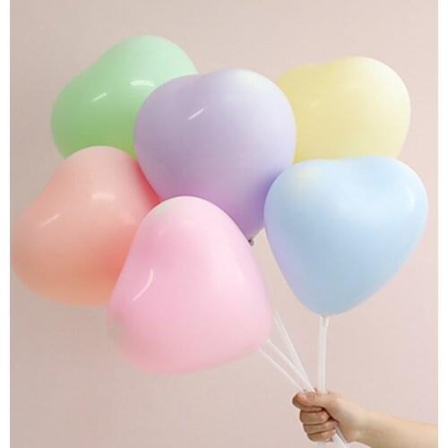30pcs 10inch Macaroon ballon muliti-color heart latex ballon for wedding birthday party Background wall arch decoration supply