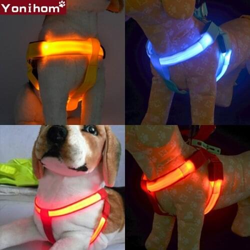 Pet Dog Collar Luminous LED Flashing Glowing Dog Harness Vest LED Dog Light Night Safety Large Dogs Harness Vest Dropshopping