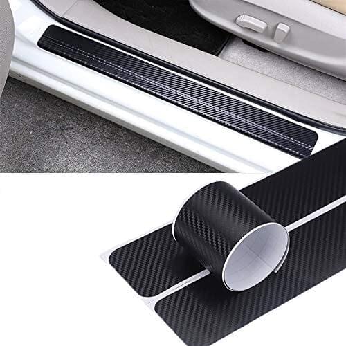 Universal 3D carbon fiber stickers door panel stickers car interior accessories (4 pieces of black)