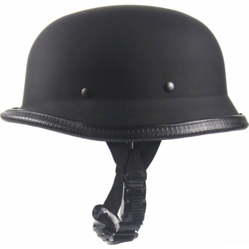 Vintage Motorcycle Helmet Retro German WWII Style Half Face Helmet Motocross Capacete Chopper Cruiser Matte Black