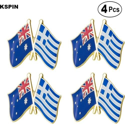 Australia Greece Friendship Flag Pin Lapel Pin Badge Brooch Icons 4pcs