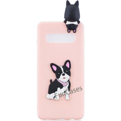 3D Cartoon Cat dog panda Soft Silicone Case For Samsung Galaxy S10 Plus Cases ase Silicone Translucent Soft TPU Coque Cover
