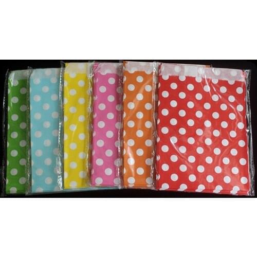50pcs (18.5cm x 13cm) Dot design food grease proof paper bag kids candy buffet favor gift wedding party birthday party supplies