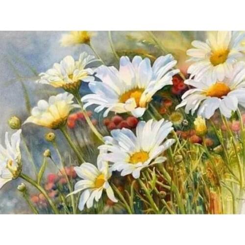 5D DIY Diamond Painting Daisy Flowers Full Diamond Embroidery Mosaic Picture of Rhinestones Home Decor Handmade Gifts