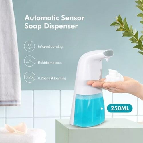 250ML Automatic Foam Soap Dispenser Intelligent Liquid Soap Dispenser Bathroom Contactless Infrared Sensor Induction Hand Wash