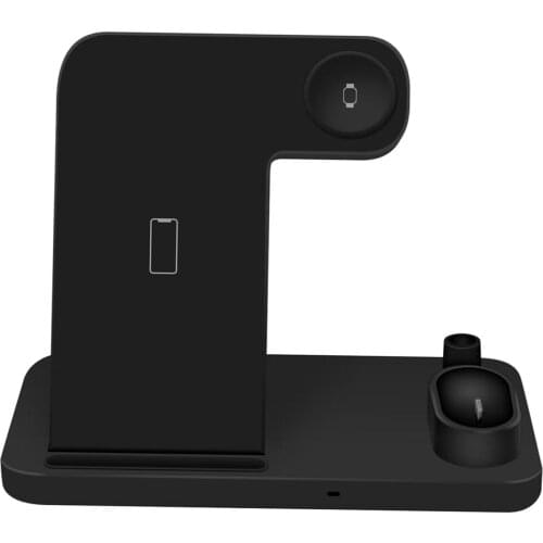 4 in 1 Qi Wireless Charger Charging Station Dock Charging Stand Holder Fast Charging for Watch Phone Pencil UK Plug