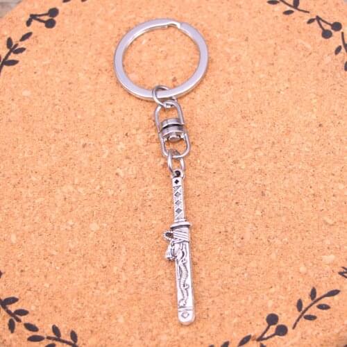 20Pcs Fashion Alloy samurai sword in sheath Pendants keychain keyring Accessories For Car key chains Jewelry