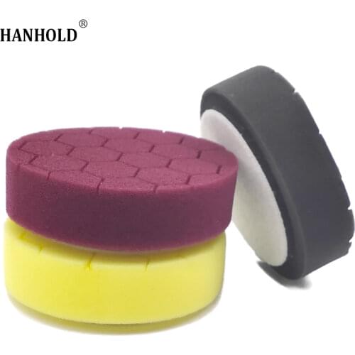 3 PCS 4 Inch Hexagon Car Polishing Pad Medium Cutting Car Buffer Pad Sponge Waxing Polish Pad Kit for Car Polisher Wheel Machine