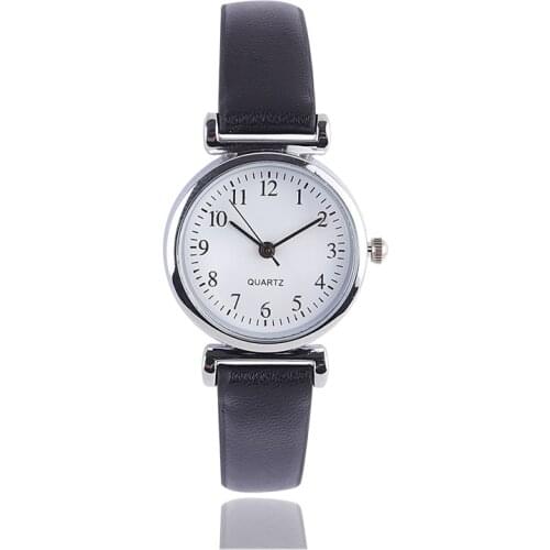 Classic Womens Casual Dial Quartz Watches Leather Band Strap Watch Round Analog Clock Wrist Watches for Men