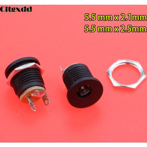 Cltgxdd 1PCS 5.5x2.1/2.5mm 5.5*2.1/2.5mm DC Power Jack Socket Female Panel Mounting Connector 5.5mm x 2.1mm / 2.5mm Plug Adapte
