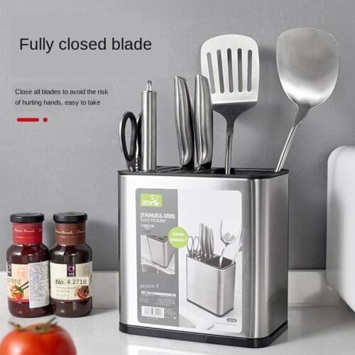 Home Stainless Steel Knife Holder Kitchen Storage Multifunctional Storage Drain Knife Holder Easy Cleaning And Disassemble LD595