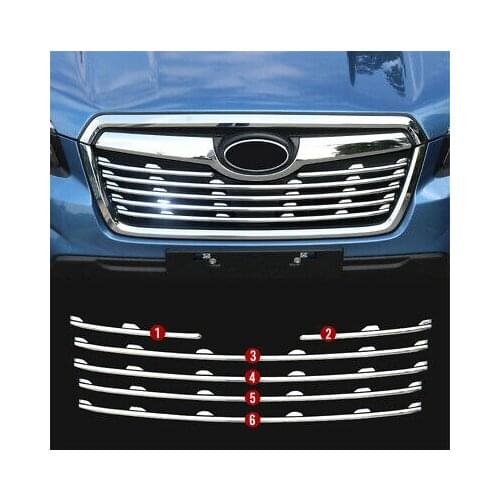 Chrome Front Center Grill Grid Grille Cover Trim 6pcs for Subaru Forester 2019