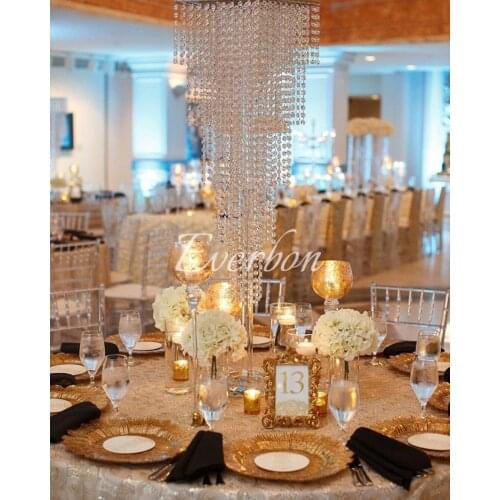 110cm Tall Crystal Flower Chandelier Metal Flower Stand Crystal Wedding Centerpiece Wedding Decoration Table Centerpiece Event