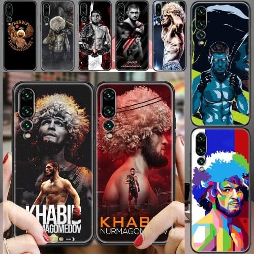 Khabib Nurmagomedov Boxing king Phone case For Huawei P Mate P10 P20 P30 P40 10 20 Smart Z Pro Lite 2019 black soft cell cover